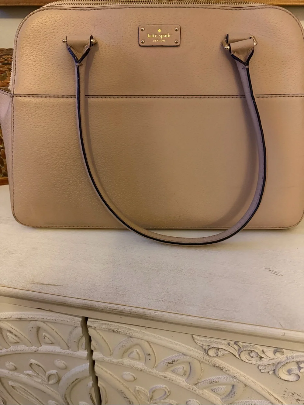 Kate Spade Cream Leather Tote Bag
